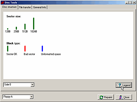 The help panel to the disk structure panel